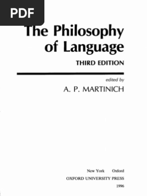 Martinich Ed The Philosophy Of Language Pdf