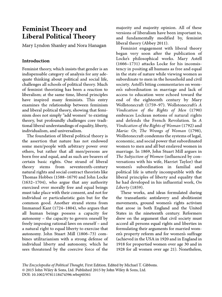 Feminism's Challenge to Liberal Theory | PDF | Gender Studies | Feminism