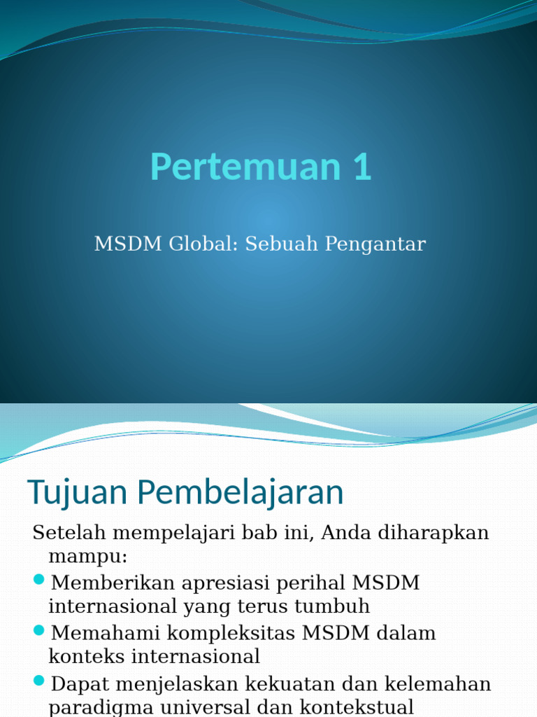 M 1 MSDM Global | PDF