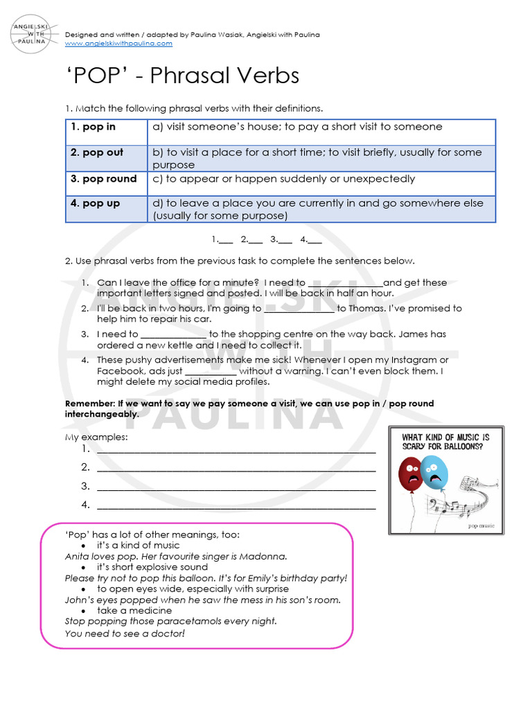 Phrasal Verbs 1 - POP | PDF