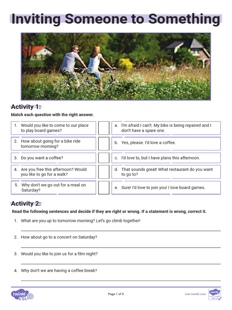How to Invite Someone Effectively | PDF | English As A Second Or ...
