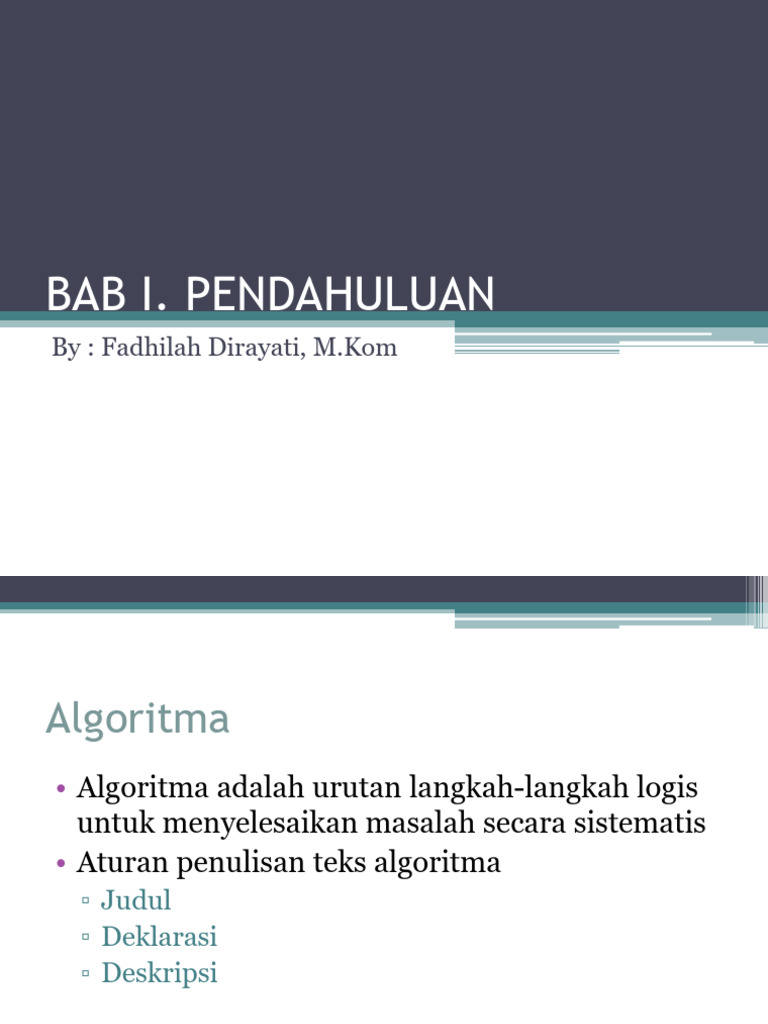 Pengertian dan Contoh Algoritma | PDF