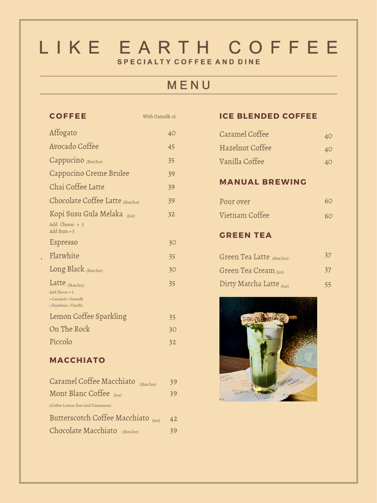 Diverse Coffee Shop Menu Offerings | PDF | Cakes | Waffle