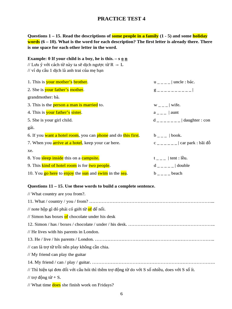 TA1 Test 4 Wri | PDF