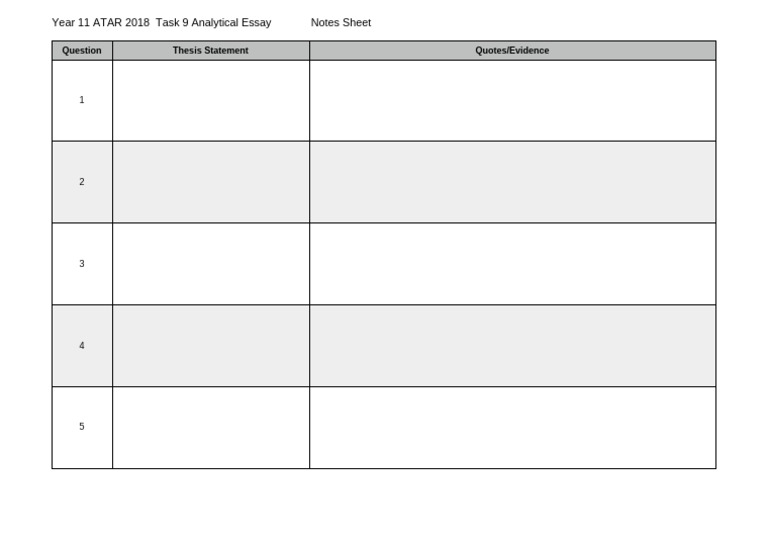 ATAR Notes Page | PDF