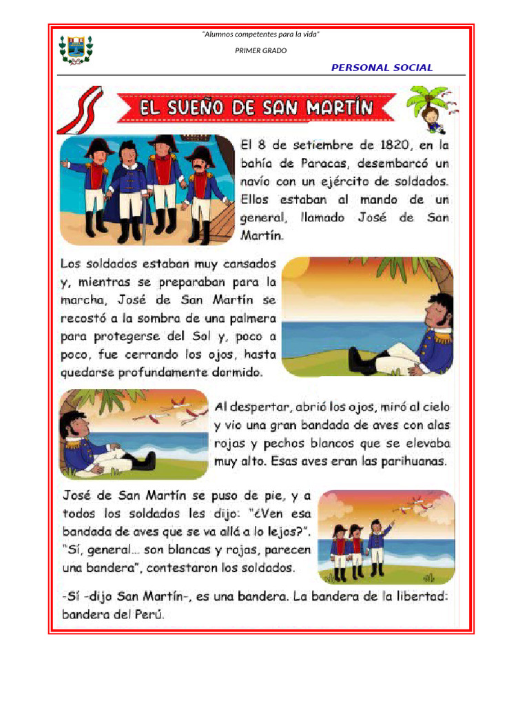Sueño de San Martin y La Proclamación de La Independencia Del Perú | PDF