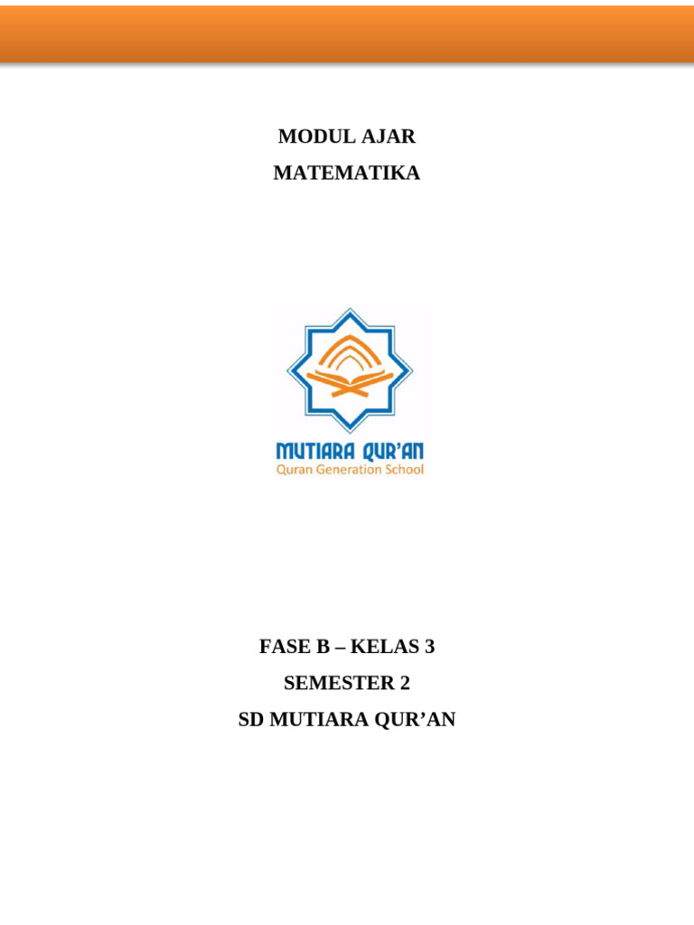 Modul Ajar Matematika Kelas 3 SD | PDF