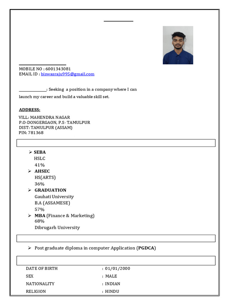 Raju Biswas CV | PDF