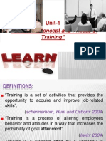 Defining Training Phases and Concepts