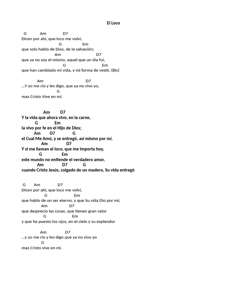 Letra y acordes de 