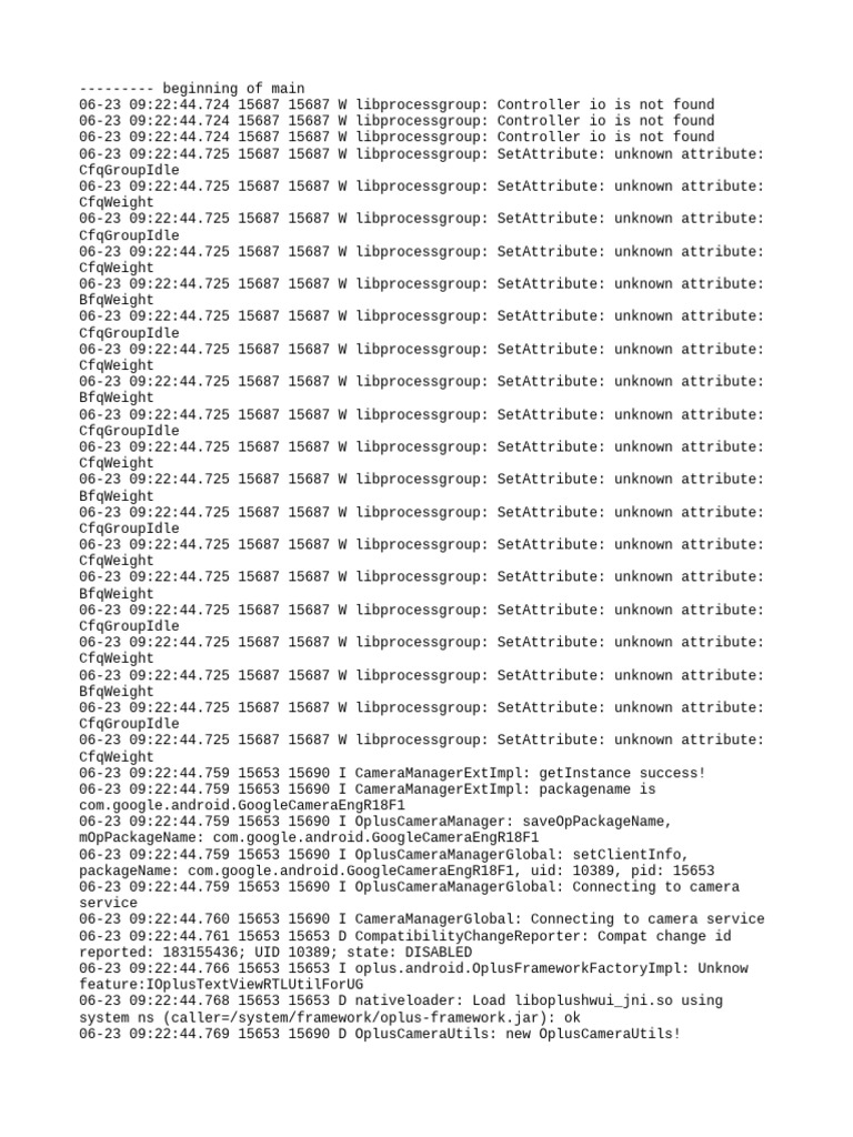 Android Log: Camera and Process Issues | PDF | Software Engineering ...