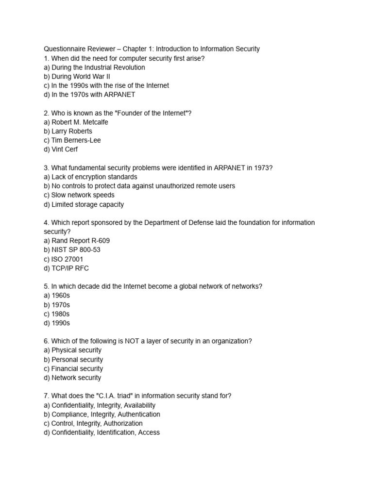 Info Security Questionnaire Overview | PDF | Information Security ...