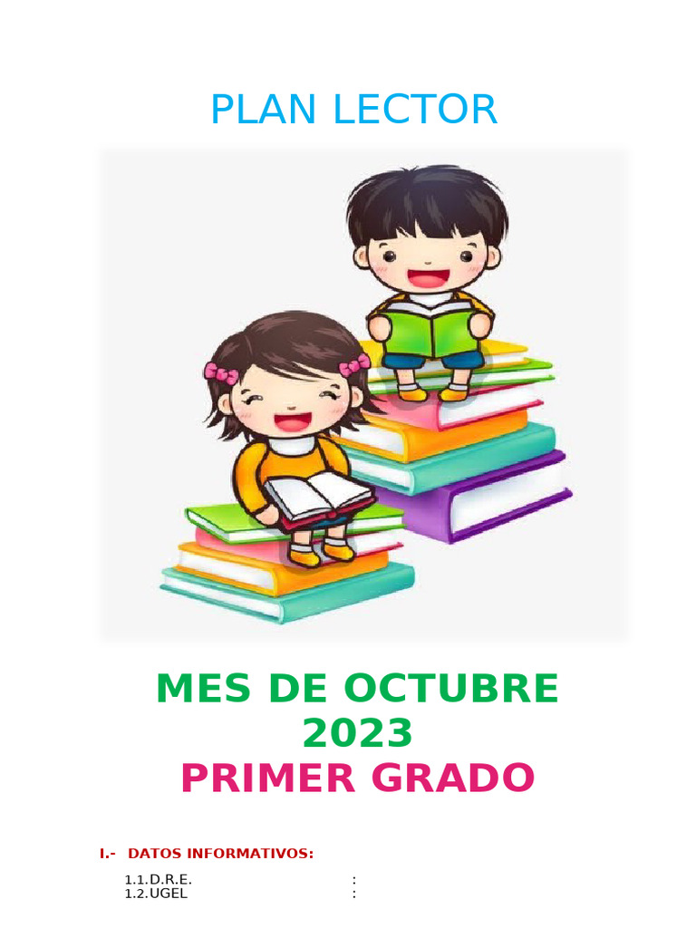 Plan Lector para Primer Grado 2023 | PDF | Comprensión lectora ...