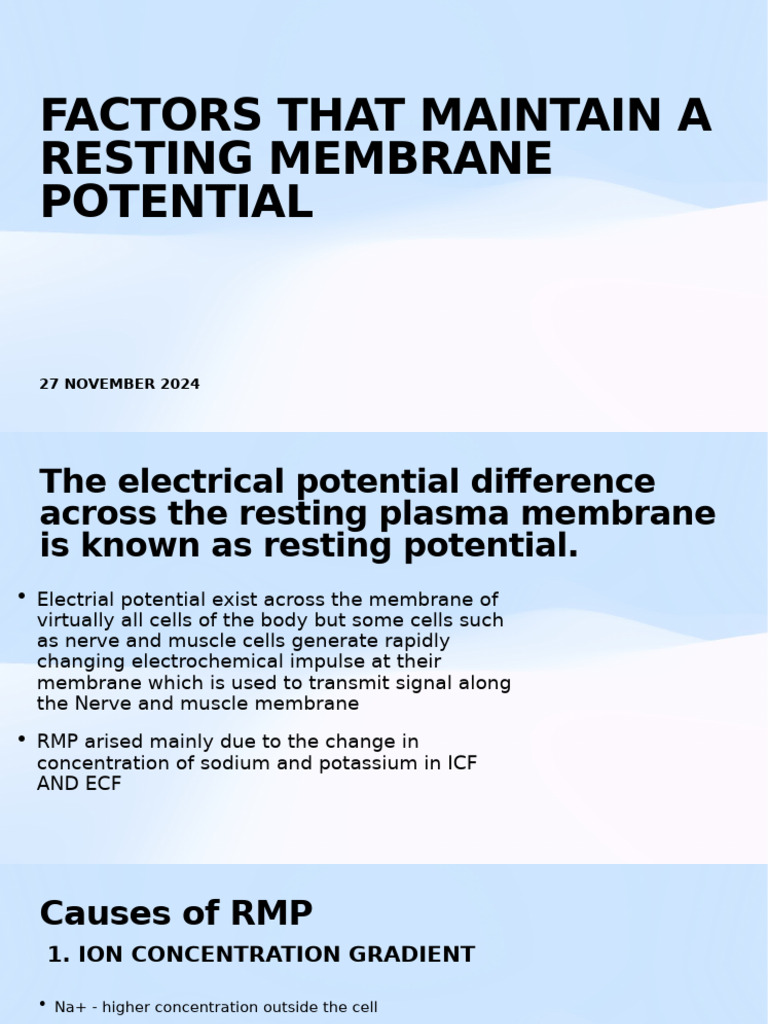 Resting Membrane Potential Explained | PDF