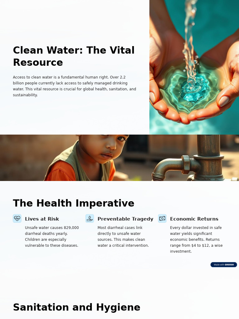Clean Water: Essential for Health and Economy | PDF | Water ...
