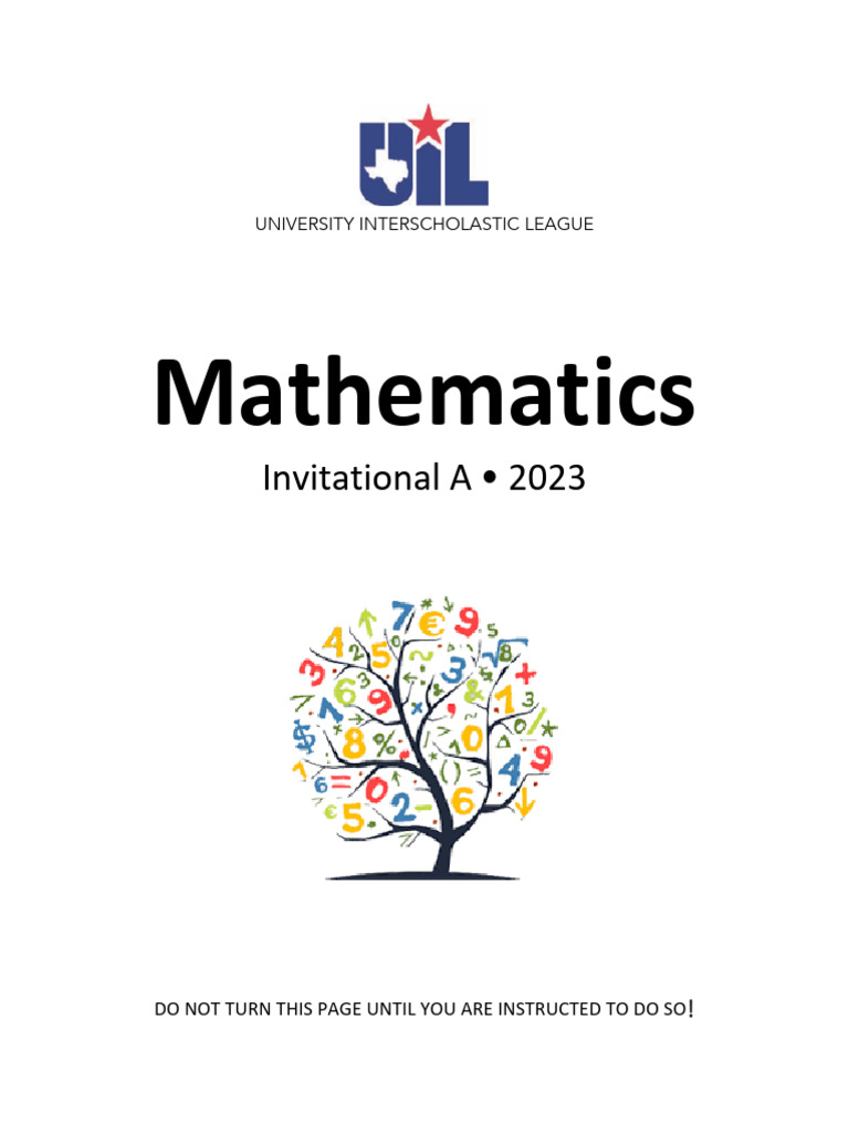2023 UIL Mathematics Invitational A | PDF | Mathematics