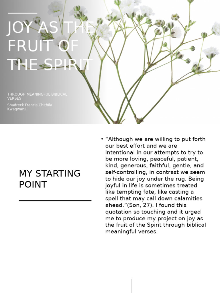 Biblical Insights on Joy as a Spirit Fruit | PDF | Fruit Of The Holy ...