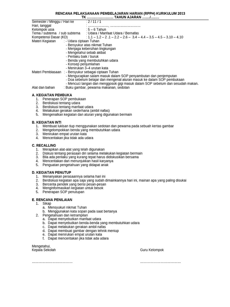 RPPH TK-B Smt2 Minggu - 11 - Udara | PDF