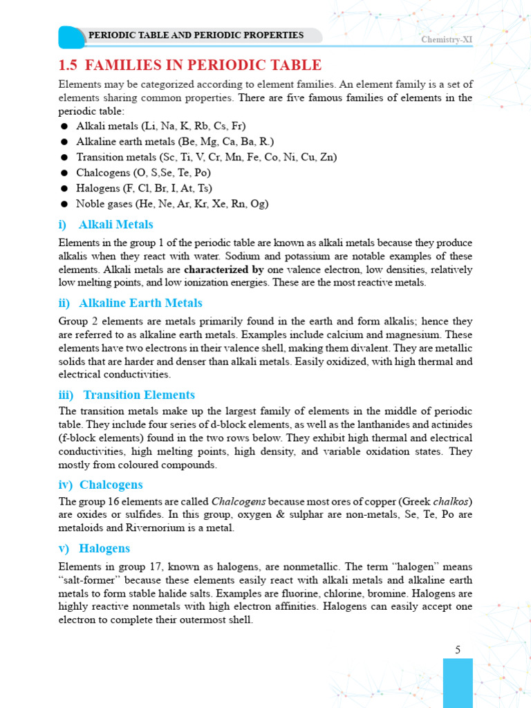 Periodic Table Element Families | PDF | Periodic Table | Metals