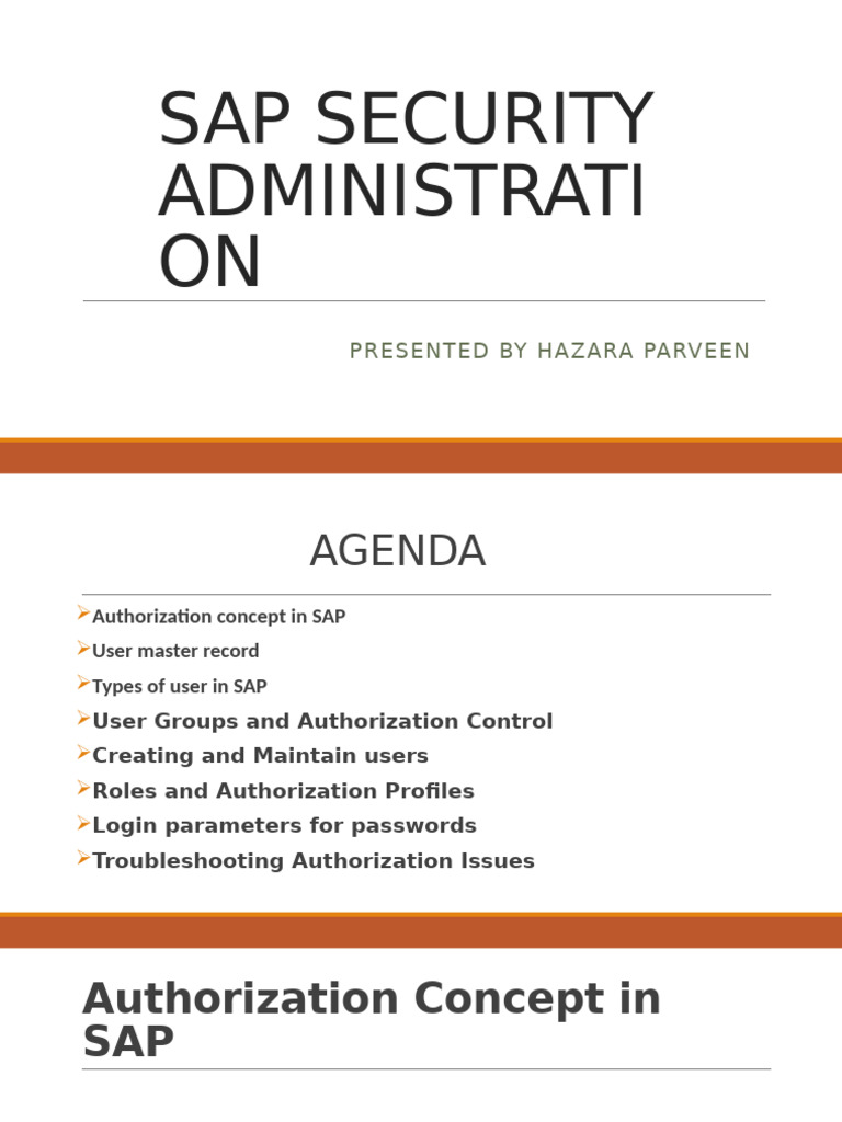 SAP Security Administration Guide | PDF