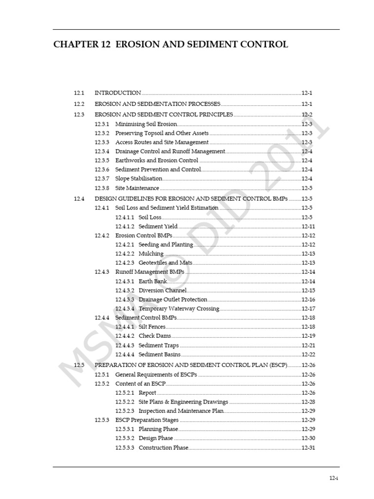Erosion and Sediment Control Guidelines | PDF | Erosion | Mulch