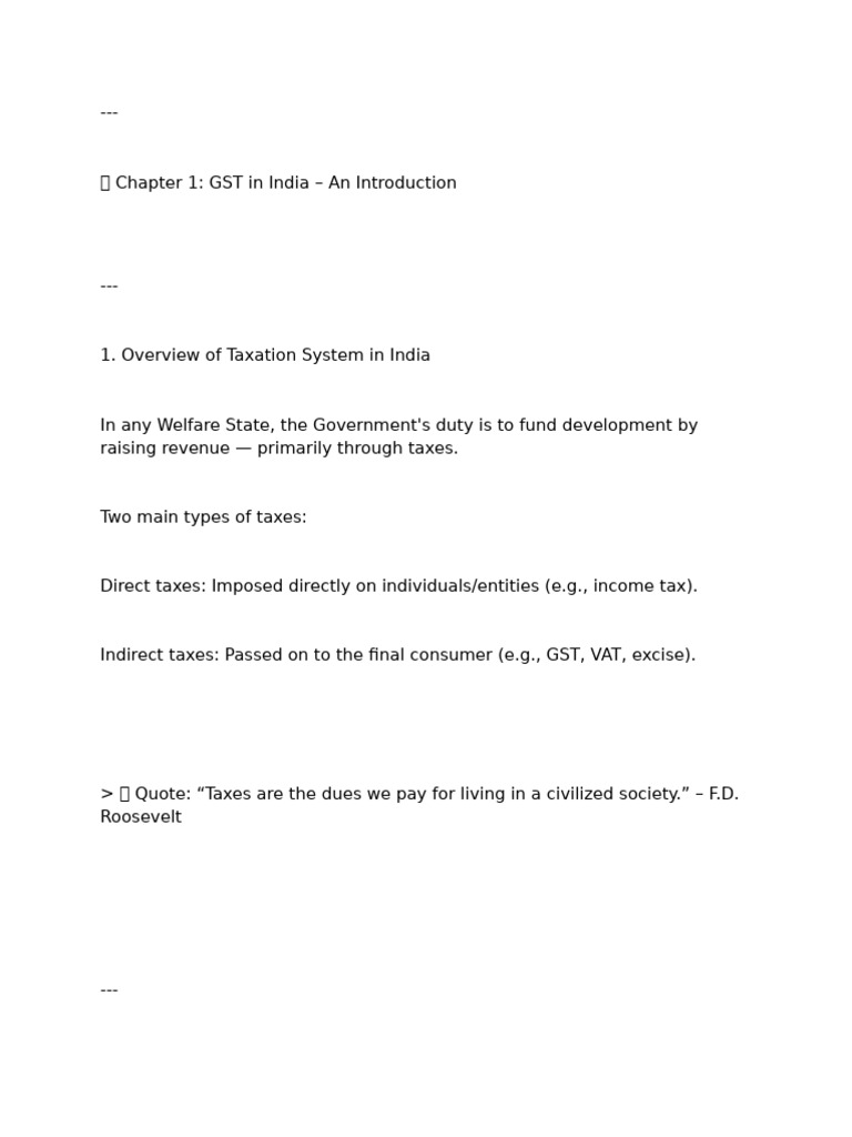 Introduction to GST in India | PDF | Taxes | Value Added Tax
