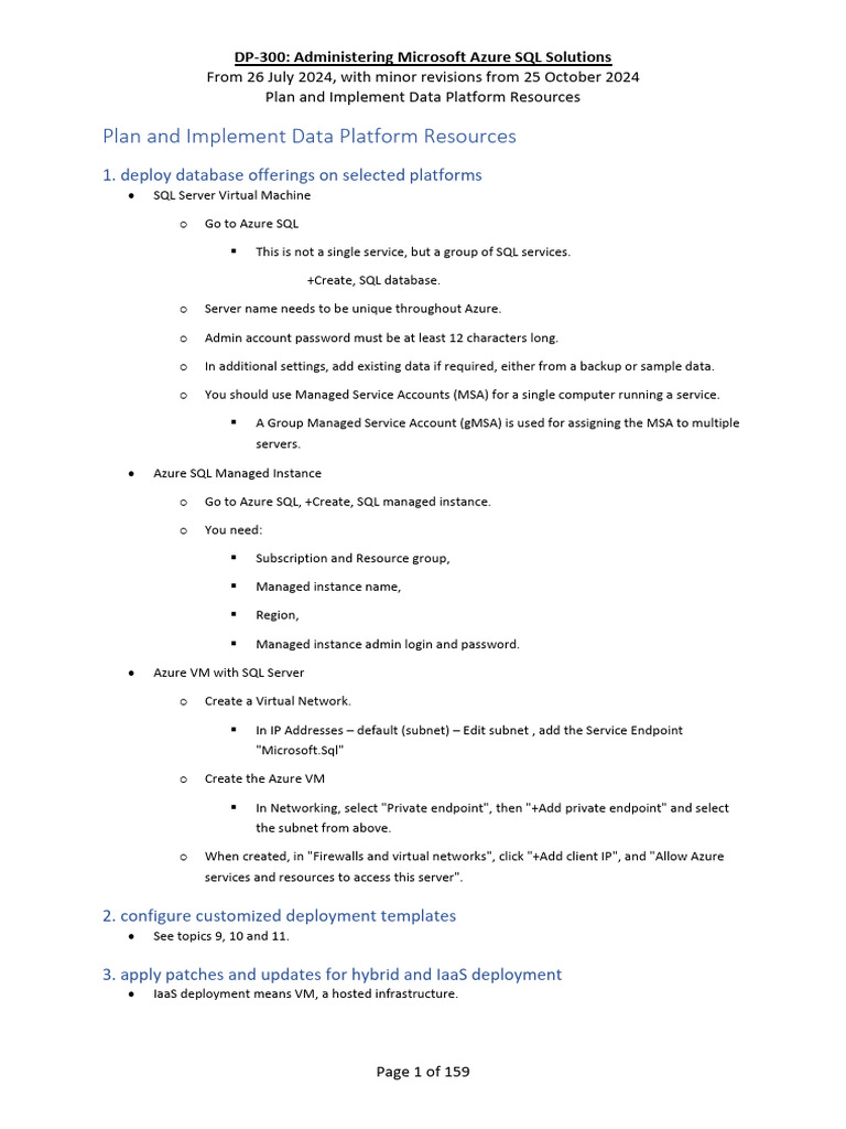 Azure SQL Solutions Administration Guide | PDF | Microsoft Sql Server ...