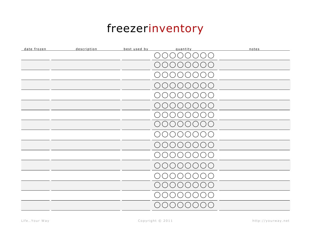 Freezer Inventory PDF