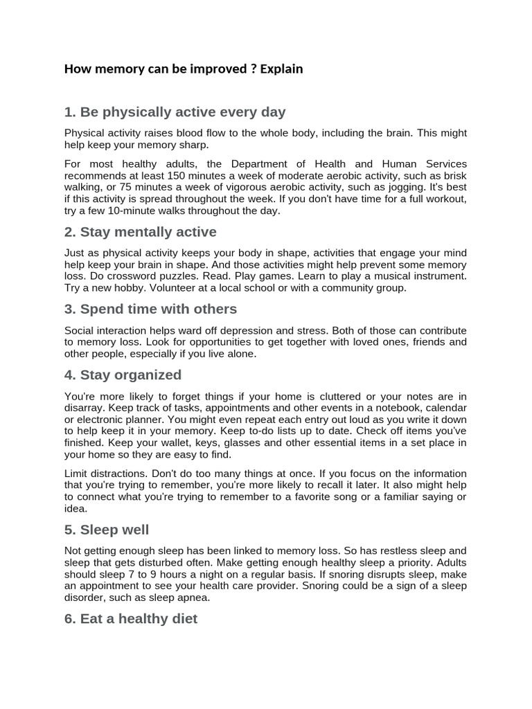 Enhancing Memory with Neurobic Tips | PDF | Sleep | Memory
