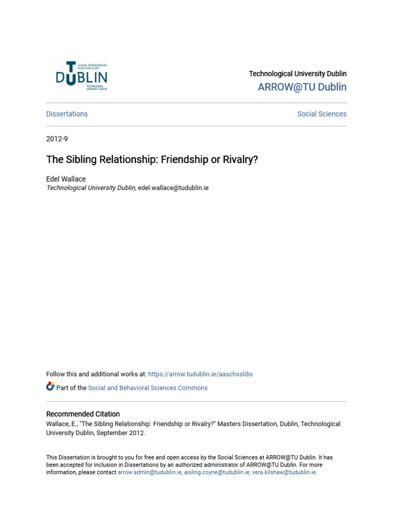 The Sibling Relationship - Friendship or Rivalry | PDF | Sibling ...