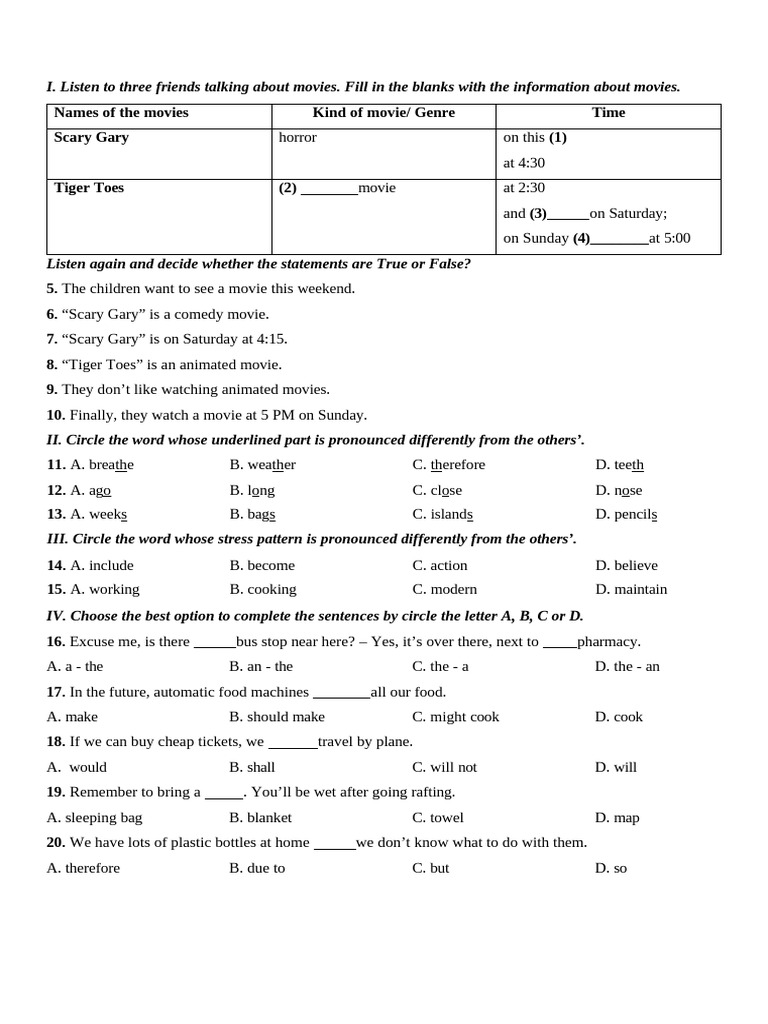 Movie Discussion and Listening Exercise | PDF