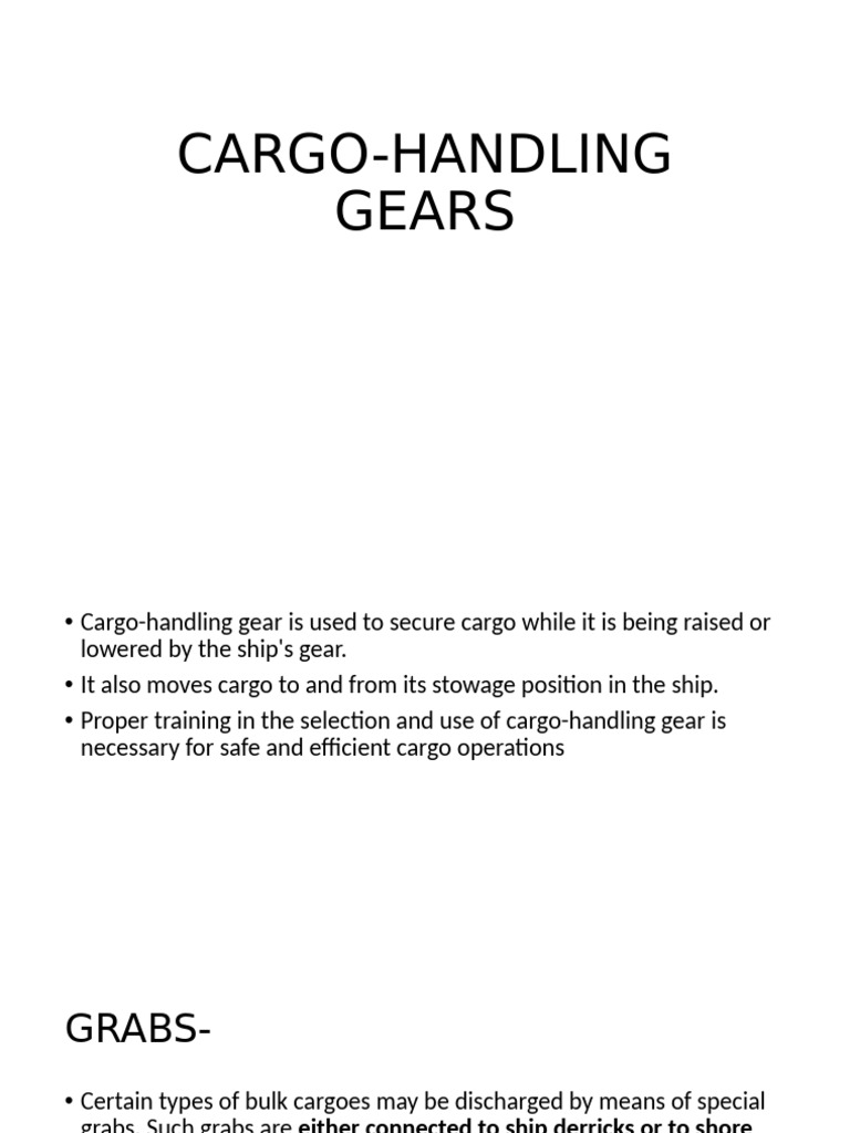 6 Cargo Handling Gears | PDF | Crane (Machine) | Cargo
