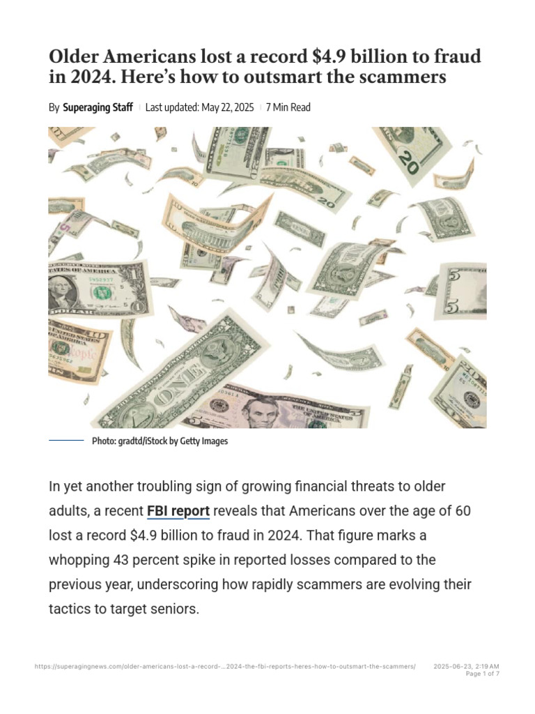 Older Americans Lost A Record $4.9 Billion To Fraud in 2024. Here's How ...