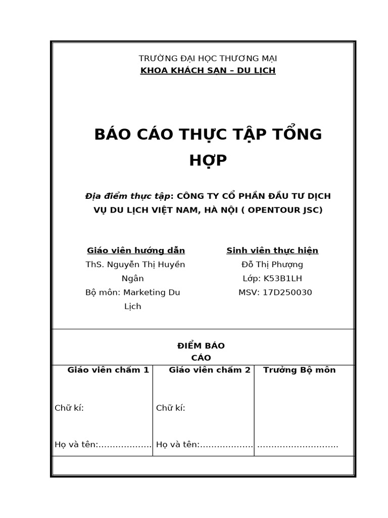 (123doc) Bao Cao Thuc Tap Tai Cong Ty Co Phan Dau Tu Dich Vu Du Lich ...