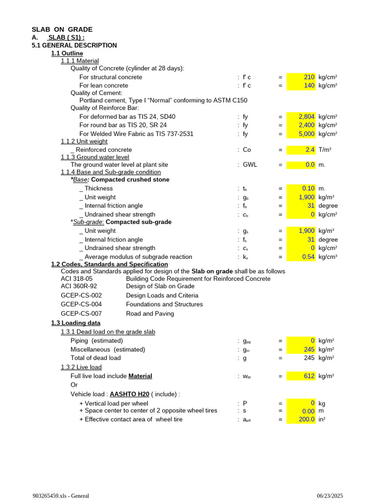 Slab on Grade Design Specifications | PDF | Concrete | Strength Of ...