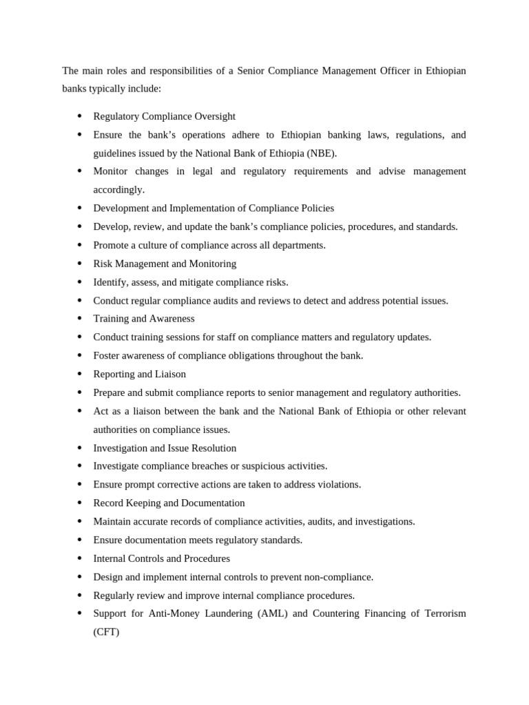 The Main Roles and Responsibilities of A Senior Compliance Management ...