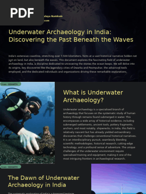 Underwater Archaeology in India | PDF | Archaeology | Seabed