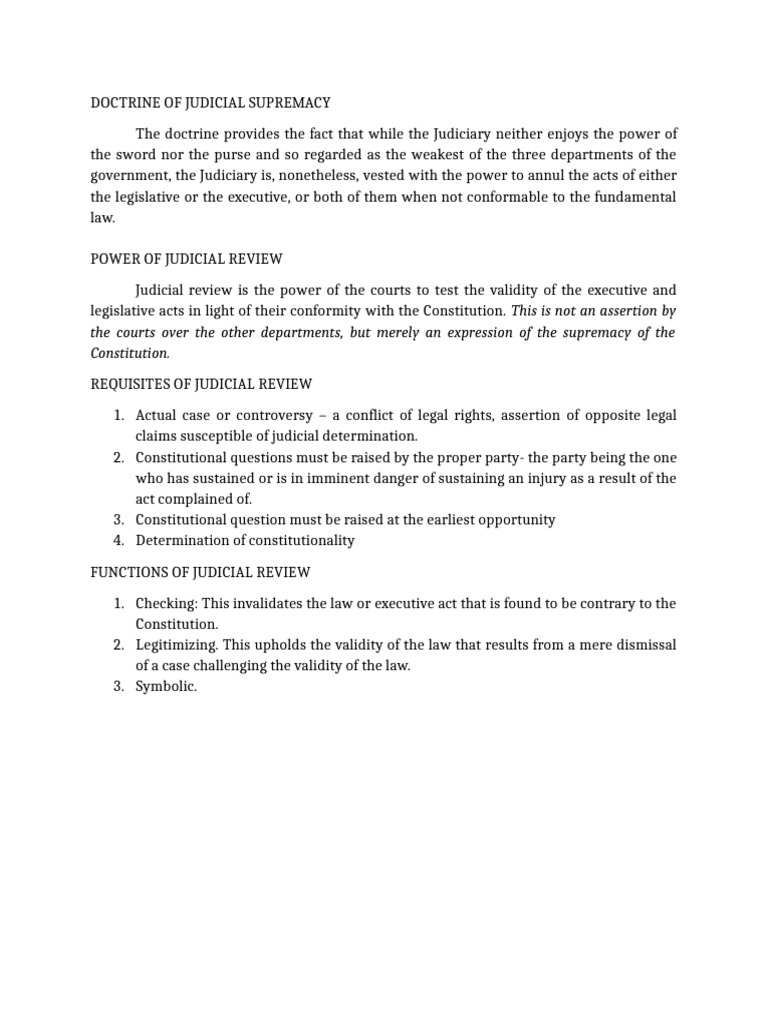 Doctrine of Judicial Supremacy | PDF