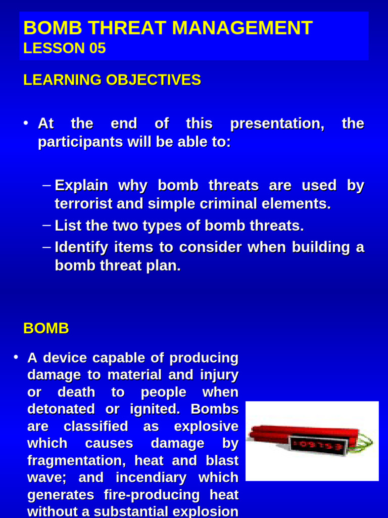 Bomb Threat Management Strategies | PDF | Bomb | Nuclear Weapons