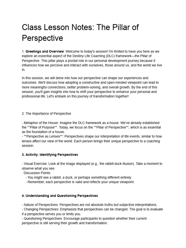 Mastering the Pillar of Perspective | PDF | Emotions | Experience