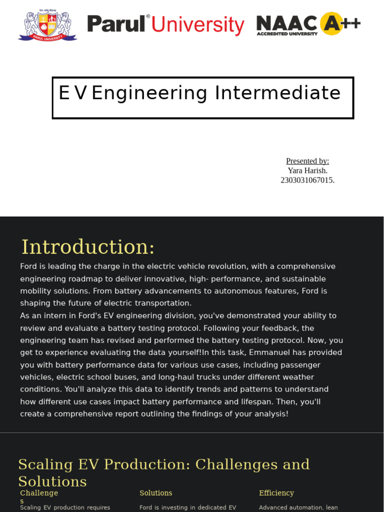 Ford's EV Engineering Innovations | PDF | Electric Vehicle | Vehicles