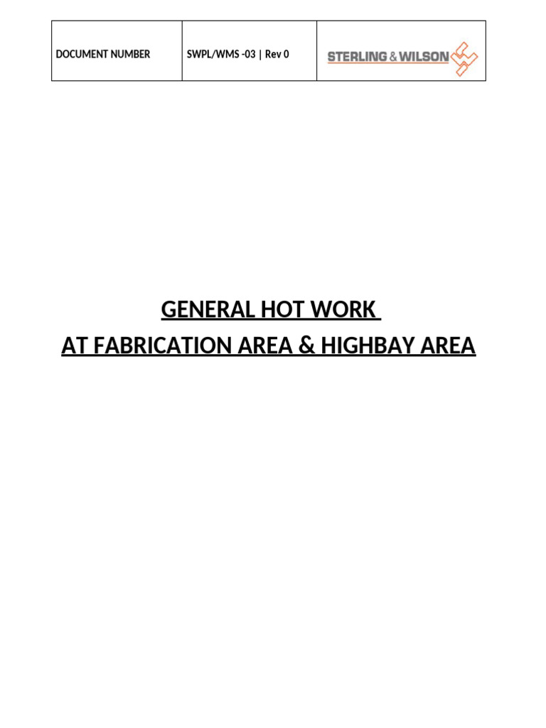 Hot Work Safety Procedures for Fabrication | PDF | Welding | Construction