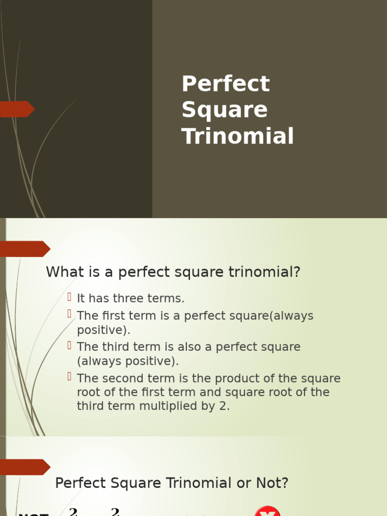 Understanding Perfect Square Trinomials | PDF