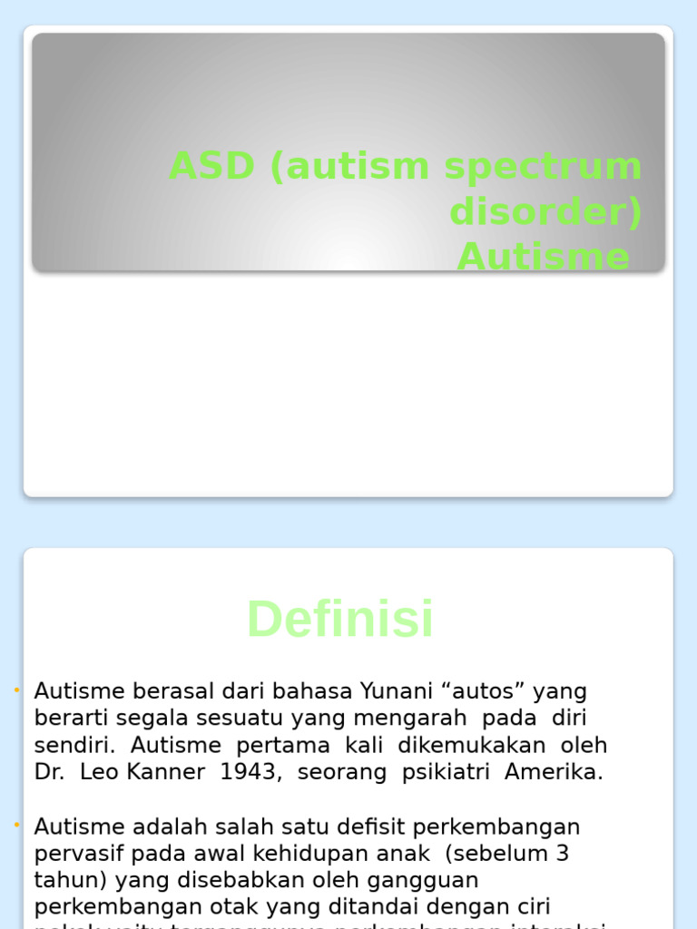 ASD (Autism Spectrum Disorder) | PDF