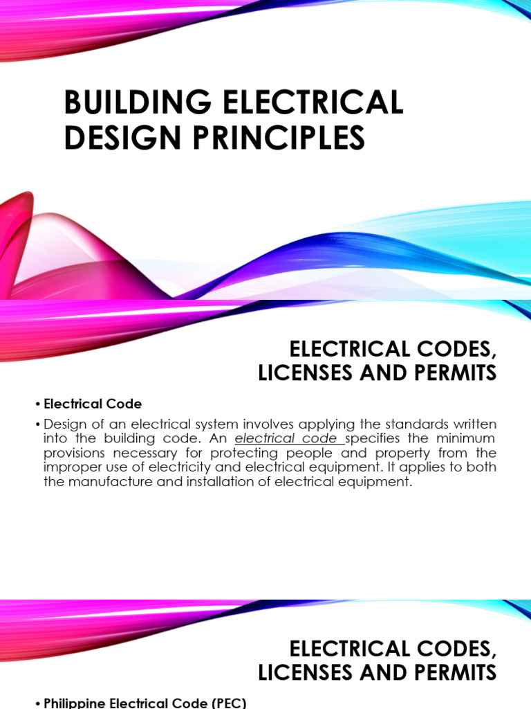 Electrical Design Principles and Codes | PDF | Electrical Wiring ...