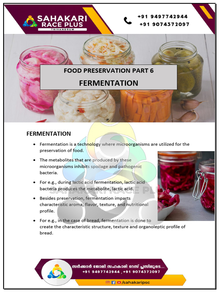 Principles & Techniques of Food Preservation Part - 6 Notes | PDF ...