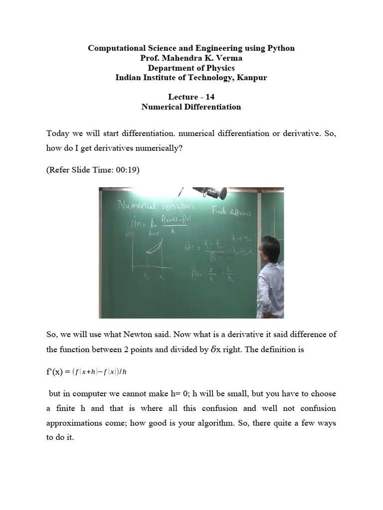 Numerical Differentiation in Python | PDF | Finite Difference ...