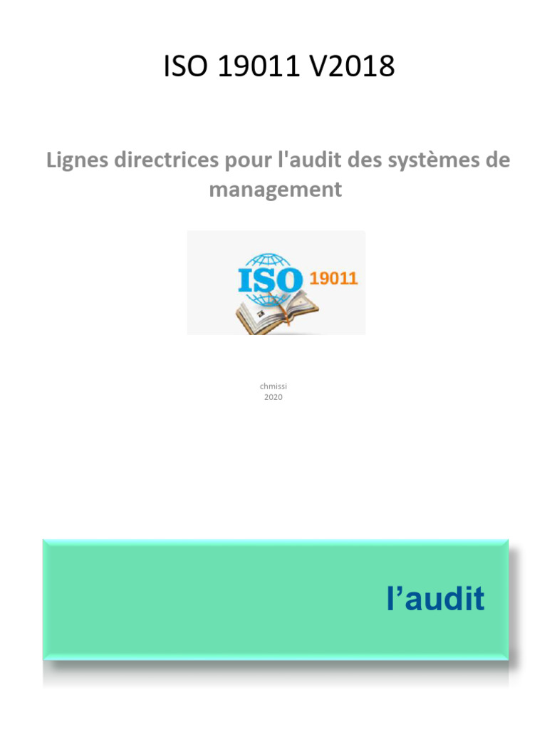Guide sur la norme ISO 19011:2018 | PDF | Audit | Système de management ...