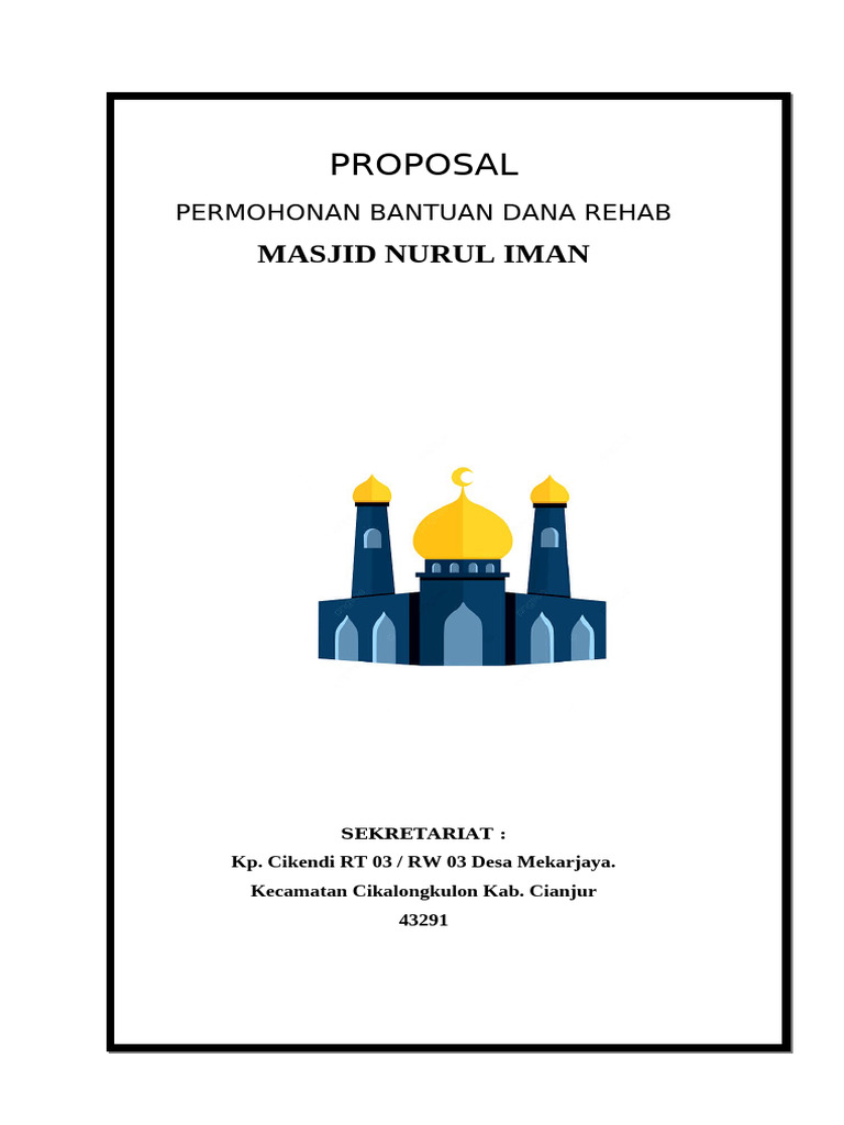 Proposal Rehab Masjid Nurul Iman | PDF