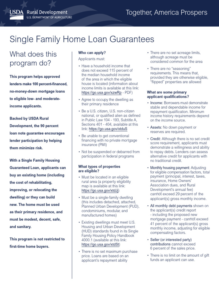 508 Rd Fs Rhs Sfhglp Usda Pdf Loans Mortgages